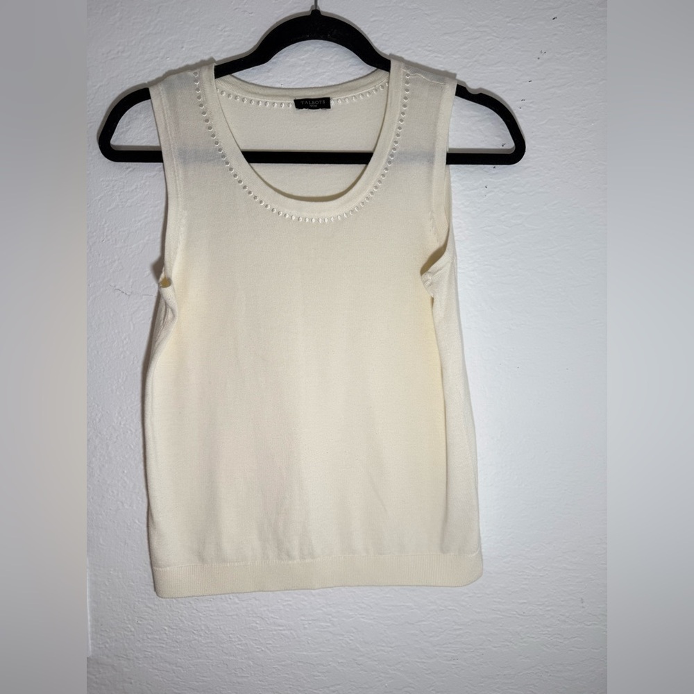 Talbots Cream Knit Top